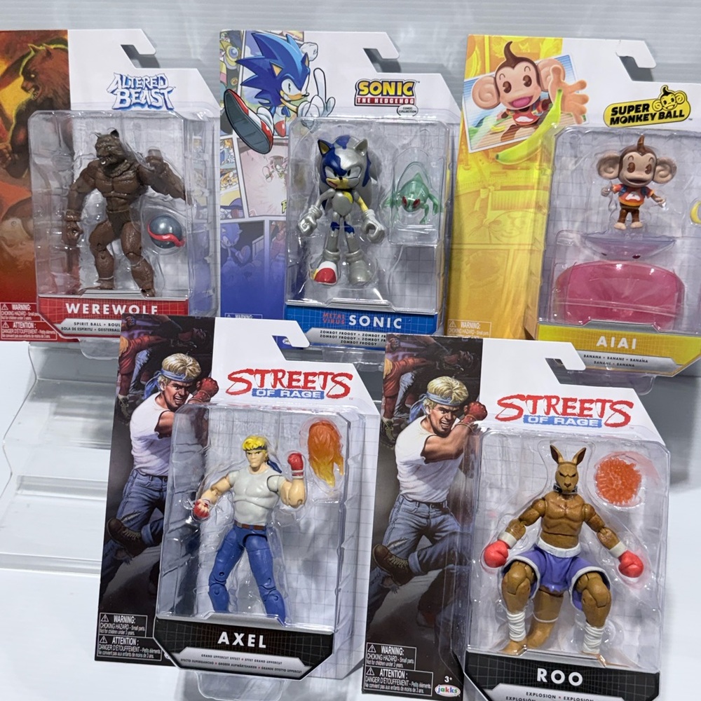 Lot Of 5 Jakks SEGA Video Game Sonic Altered Beast Streets Of Rage Monkey Figure